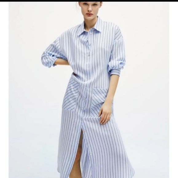 Zara long striped shirt dress - Picture 2 of 5